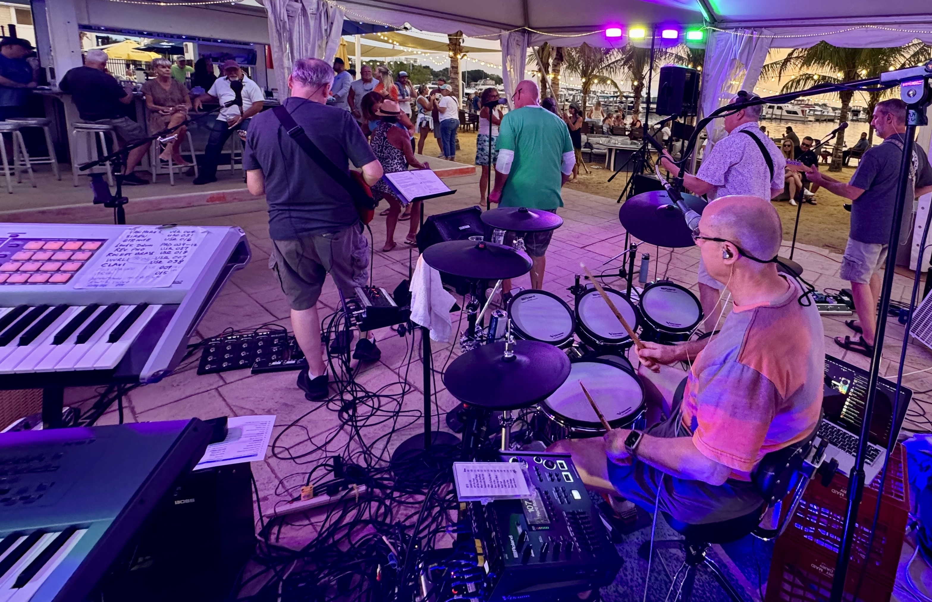 band view of waterfront gig
