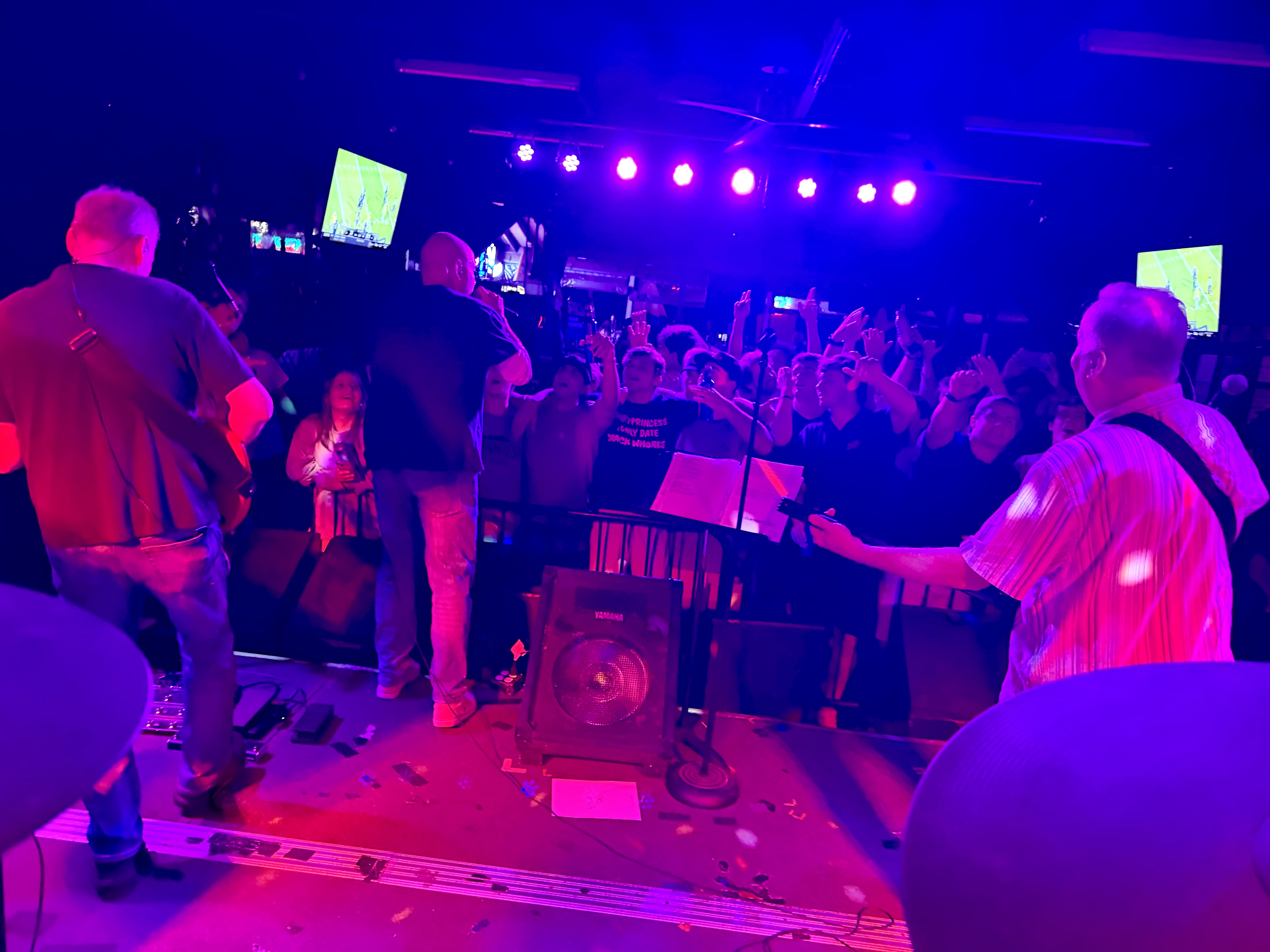 crowd in front of stage